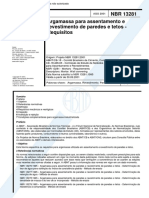 NBR 13281 - 2001 - Argamassa  para Assentamento e Revestimento de Paredes e Tetos - Requisitos.pdf