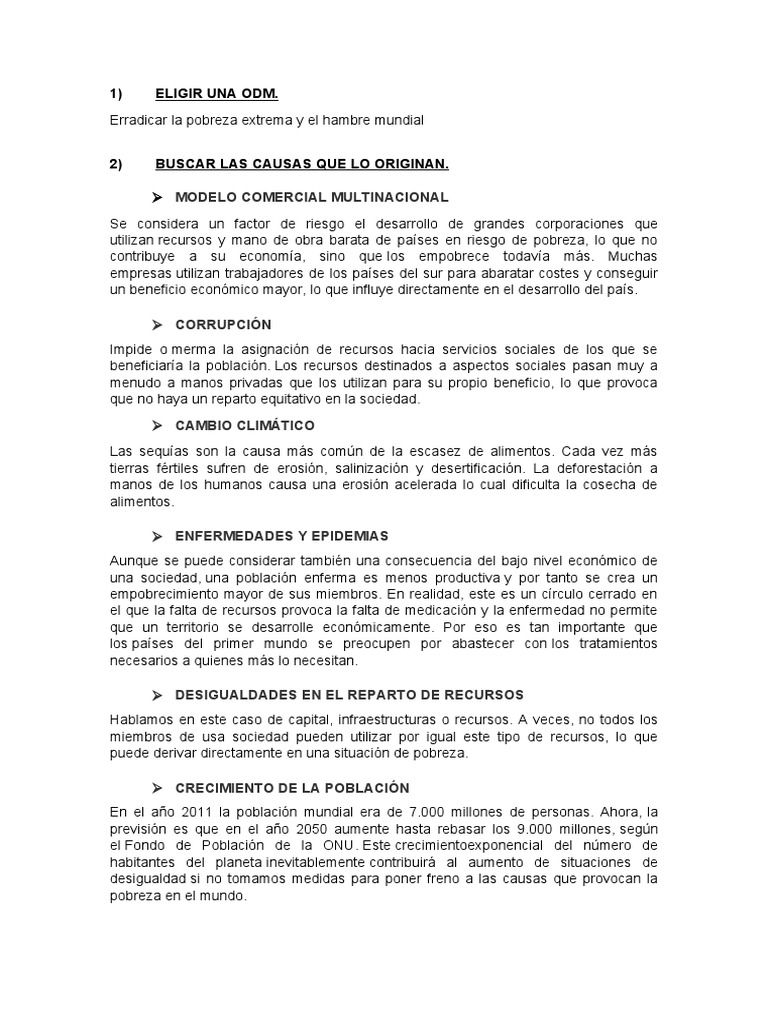 Causas y Soluciones a la Pobreza Global | PDF | Agricultura | Pobreza