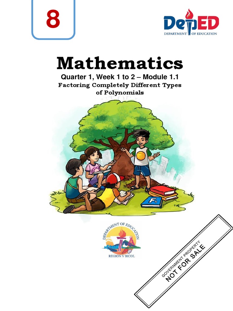 Mathematics: Quarter 1, Week 1 To 2 - Module 1.1 | PDF | Factorization |  Polynomial