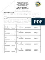 Activity Sheet: GRADE 5 - Mathematics