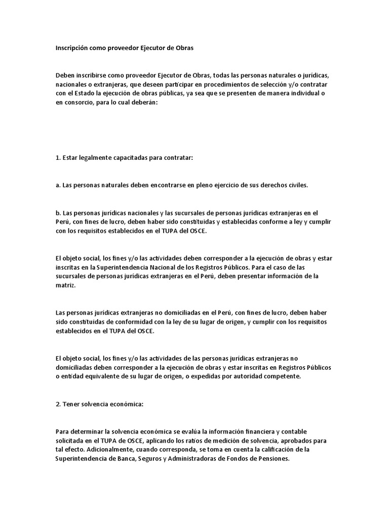 Inscripción como Ejecutor de Obras | PDF | Seguro | Justicia