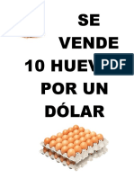 Se Vende 10 Huevos Por Un Dólar