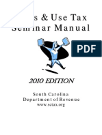 SC Sales & Use Tax Seminar Manual Key Points