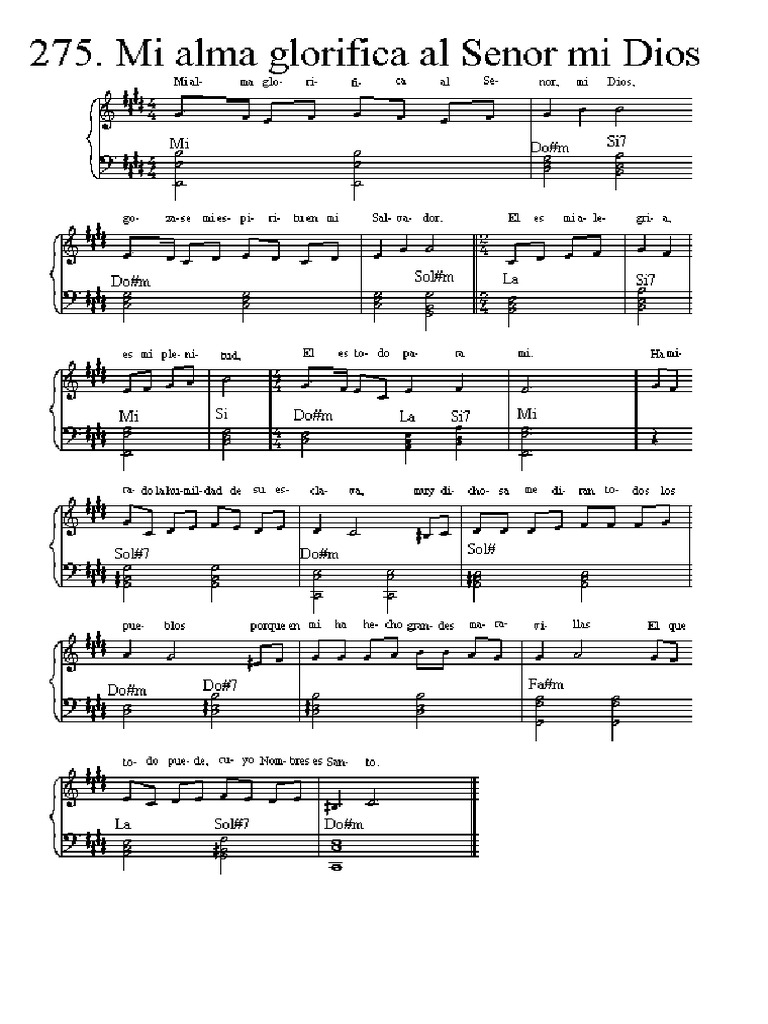 Mi Alma Glorifica Al Señor Mi Dios | PDF