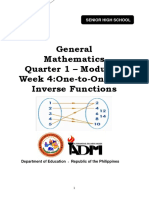 GenMath11 - Q1 - Mod3 - One To One and Inverse Function - v3 PDF