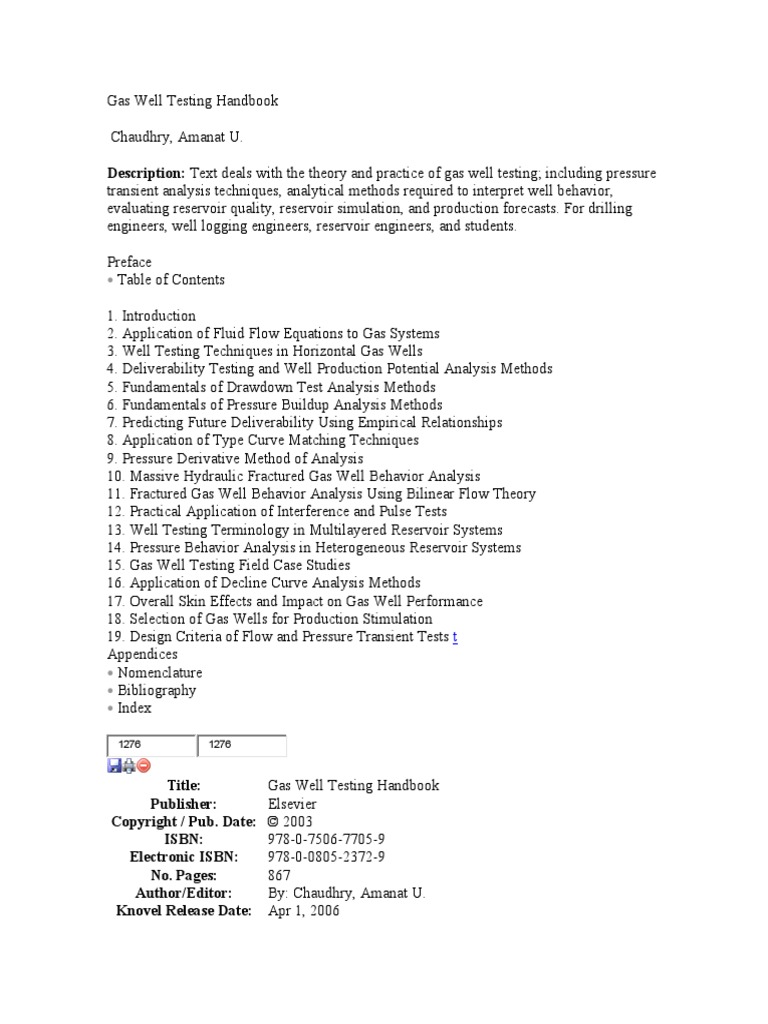 Gas Well Testing Handbook | PDF | Oil Well | Petroleum Reservoir