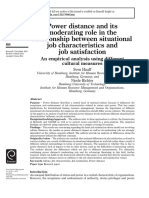 Power Distance and Its Moderating Role in The Relationship Between Situational Job Characteristics and Job Satisfaction