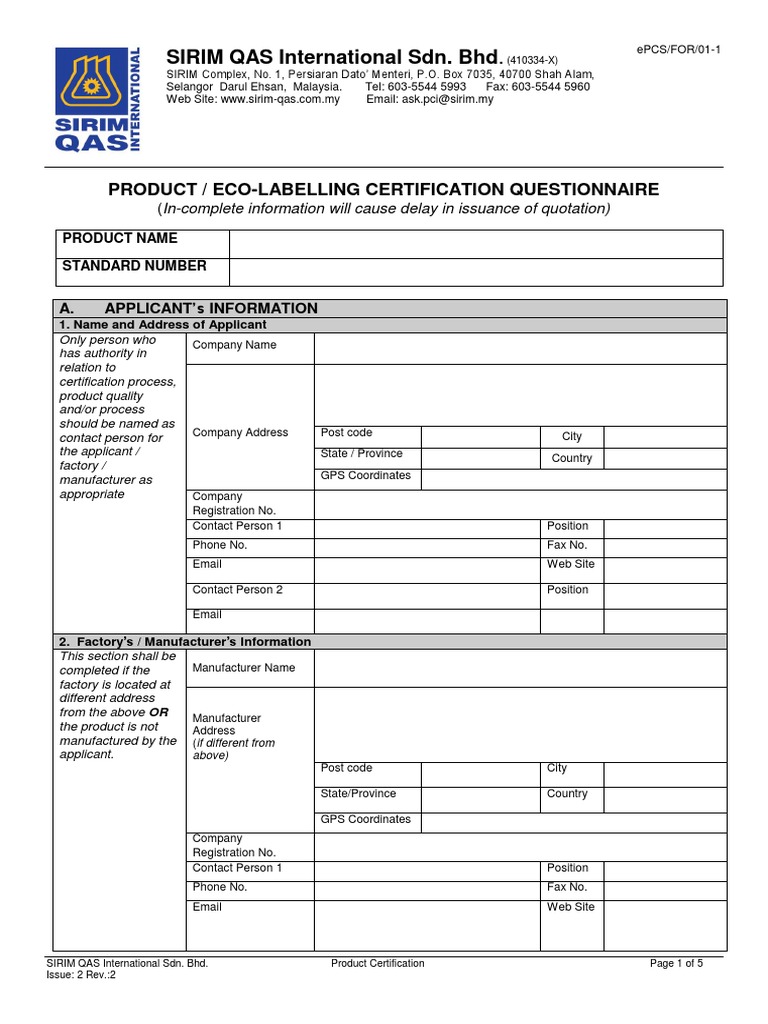SIRIM QAS International Sdn. BHD.: Product / Eco-Labelling ...