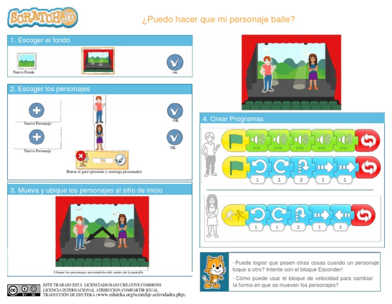 Scratchjr Tarjeta02 Dance SP PDF | PDF