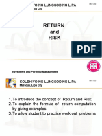 Return and Risk: Kolehiyo NG Lungsod NG Lipa