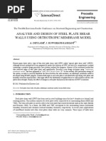 ANALYSIS AND DESIGN OF STEEL PLATE SHEAR Wall Using Etabs PDF