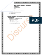 Escriba Los Aspectos Positivos Que Puso en Práctica en La Presentación Del Discurso PDF