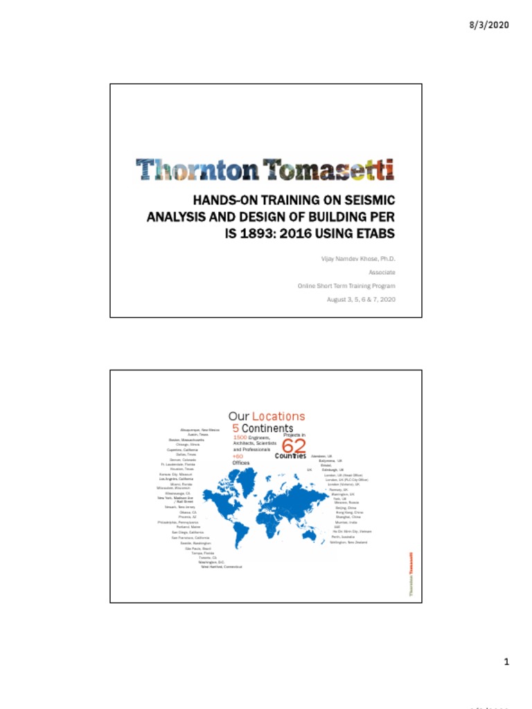 Hands On Training On Seismic Analysis And Design Of Building Using