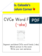 Cvce Word Family: Match Picture To The Word. Write Your Own Sentence