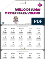 Cuadernillo Sumas y Restas Verano PDF