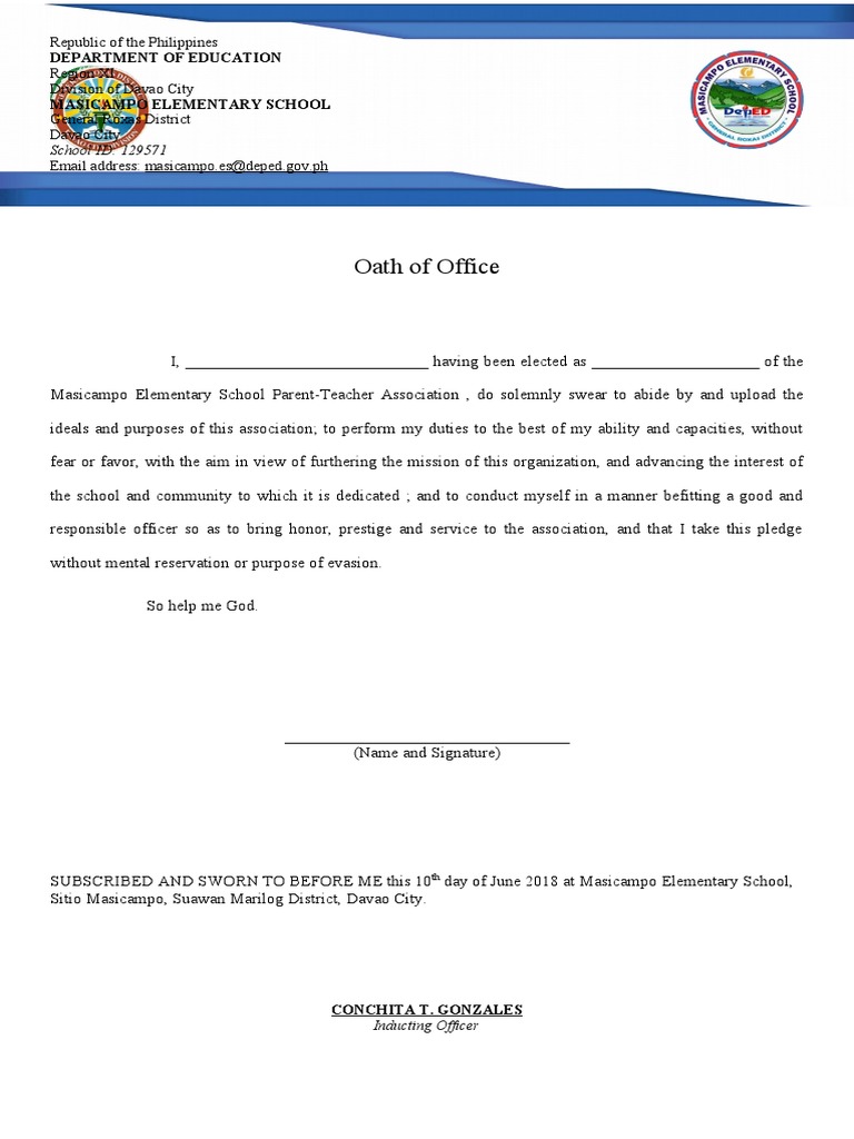 Oath Of Office Download Free Pdf Oath Of Office State Ritual And