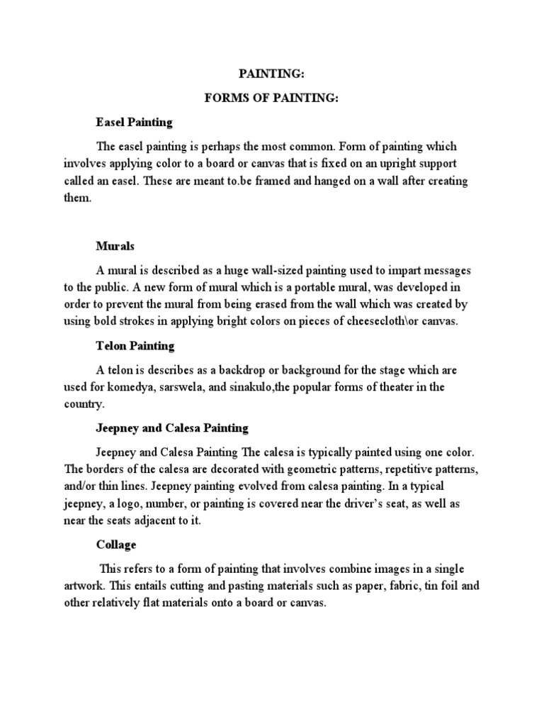 Painting: Forms of Painting: Easel Painting | PDF | Art