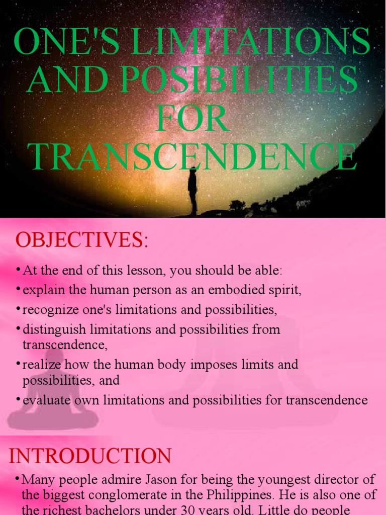Lesson 3 In Philosophy Transcendence Philosophy Metaphysics