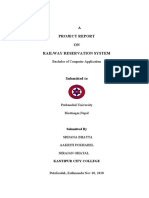 A Project Report ON Railway Reservation System: Bachelor of Computer Application