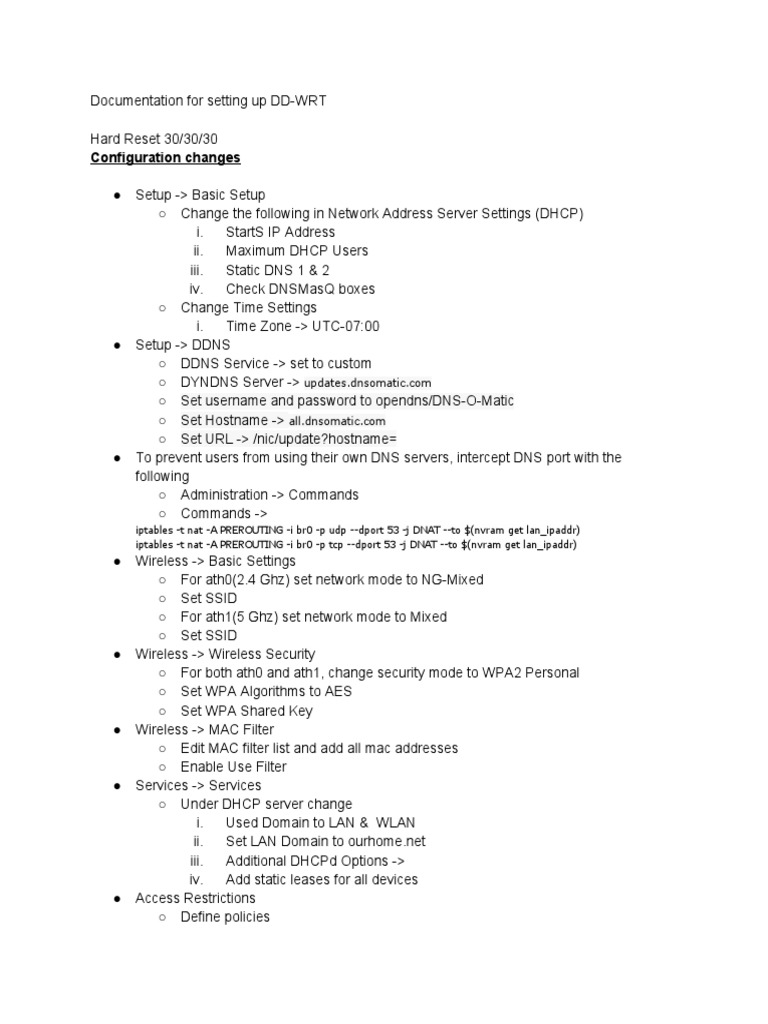 DD-WRT Setup Guide and Configuration | PDF | Home & Garden | Computers