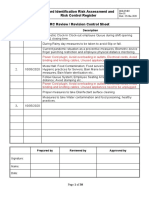 Hazard Identification Risk Assessment and Risk Control Register HIRARC Review / Revision Control Sheet