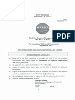 Application Form For Licencing of Drillers