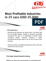 Most Profitable Industries in 25 Lacs-25000usd