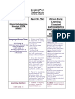 Focus Areas Specific Plan Illinois Early Learning Standard Benchmarks