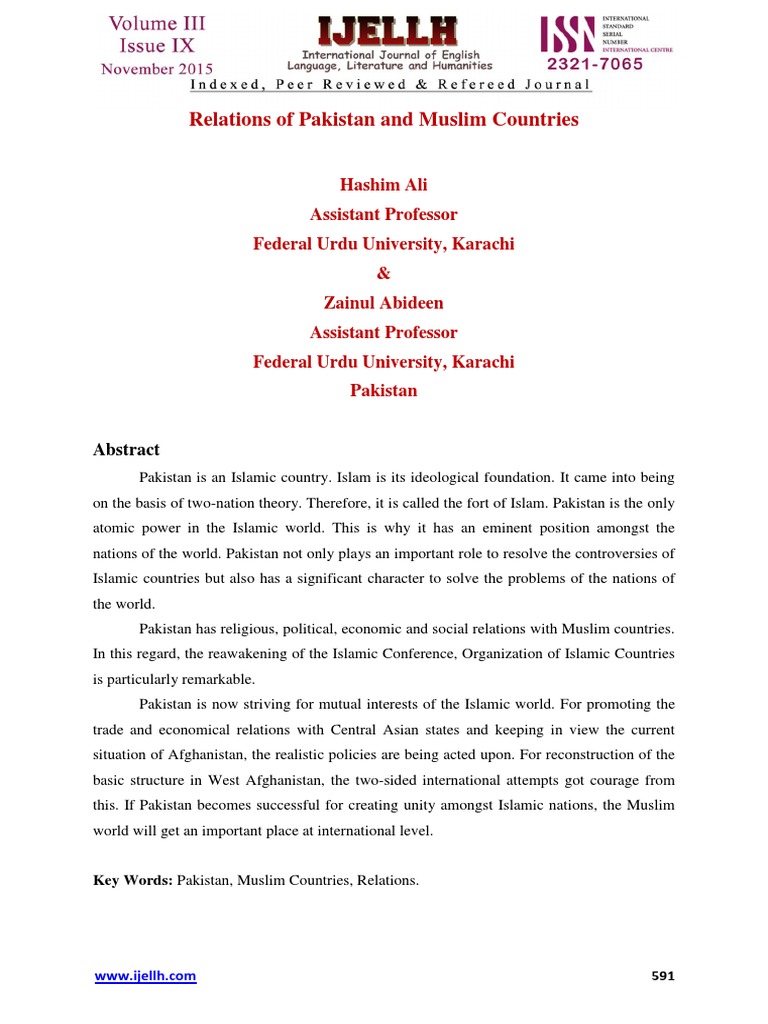 Pakistan's Relations with Muslim Nations | PDF | Central Asia | Pakistan