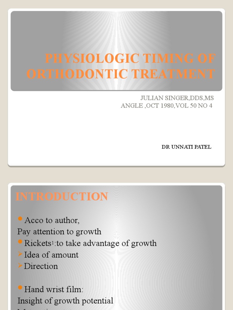 Timing Orthodontic Treatment by Growth Stages | PDF | Puberty ...