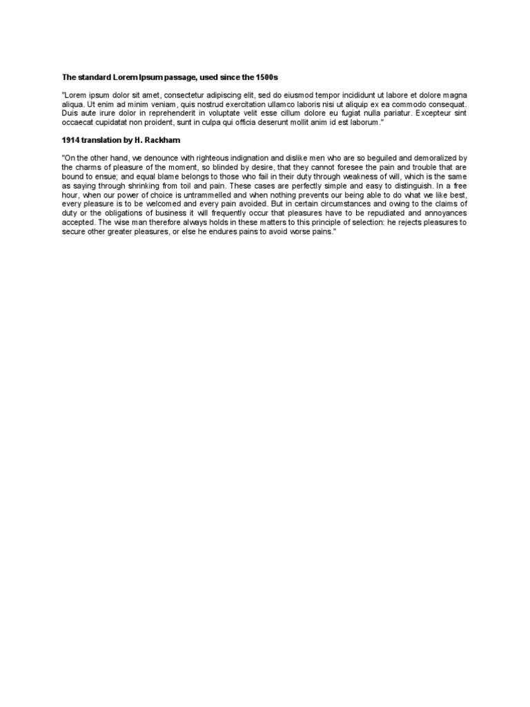 The Standard Lorem Ipsum Passage, Used Since The 1500s | PDF | Self ...