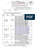 Mech - Self Learning (NPTEL Video Links) PDF