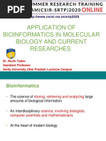 APPLICATION OF BIOINFORMATICS IN MOLECULAR BIOLOGY AND CURRENT RESEACRH-Dr. Ruchi Yadav