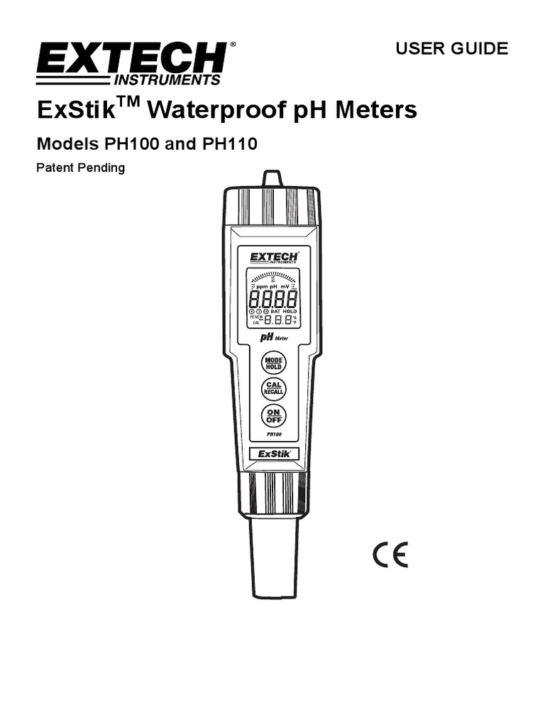 Exstik Waterproof PH Meters User Guide PDF Ph Physical Chemistry