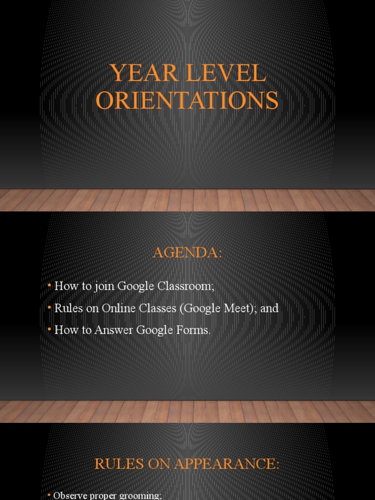 Year Level Orientations | PDF