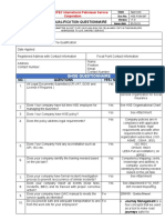 Qhse Prequalification Questionnaire