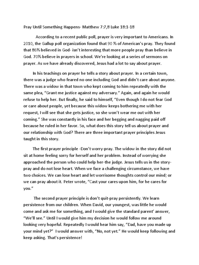 Pray Until Something Happens | PDF | Prayer | Gospel Of Matthew