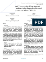 Effectiveness of Video Assisted Teaching and Demonstration On Knowledge Regarding Personal Hygiene Among School Children