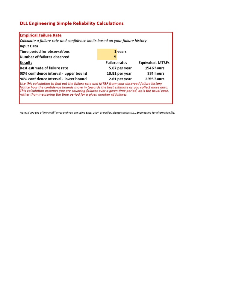 Simple Reliability Calculations Guide | PDF | Reliability Engineering ...