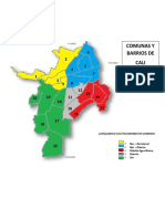 Mapa Cali Comunas y Barrios