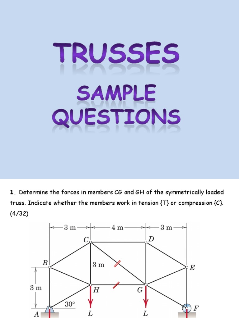Forces in Truss Members Analysis | PDF | Architectural Elements ...