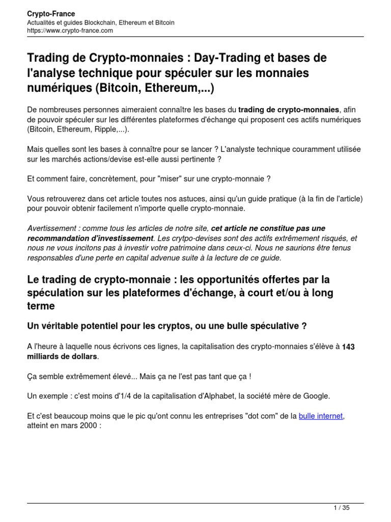 Tradingof Cryptomonnaie PDF | PDF | Bitcoin | Crytomonnaies