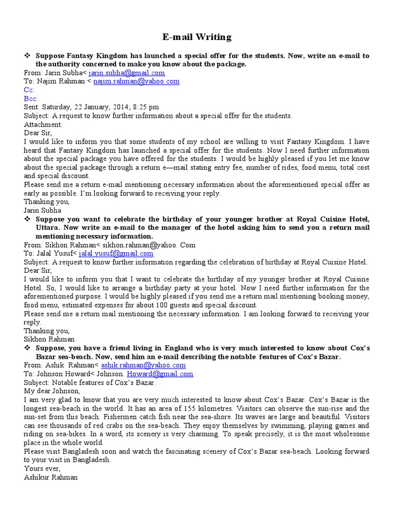 E-mail Writing Examples and Requests | PDF | The Merchant Of Venice