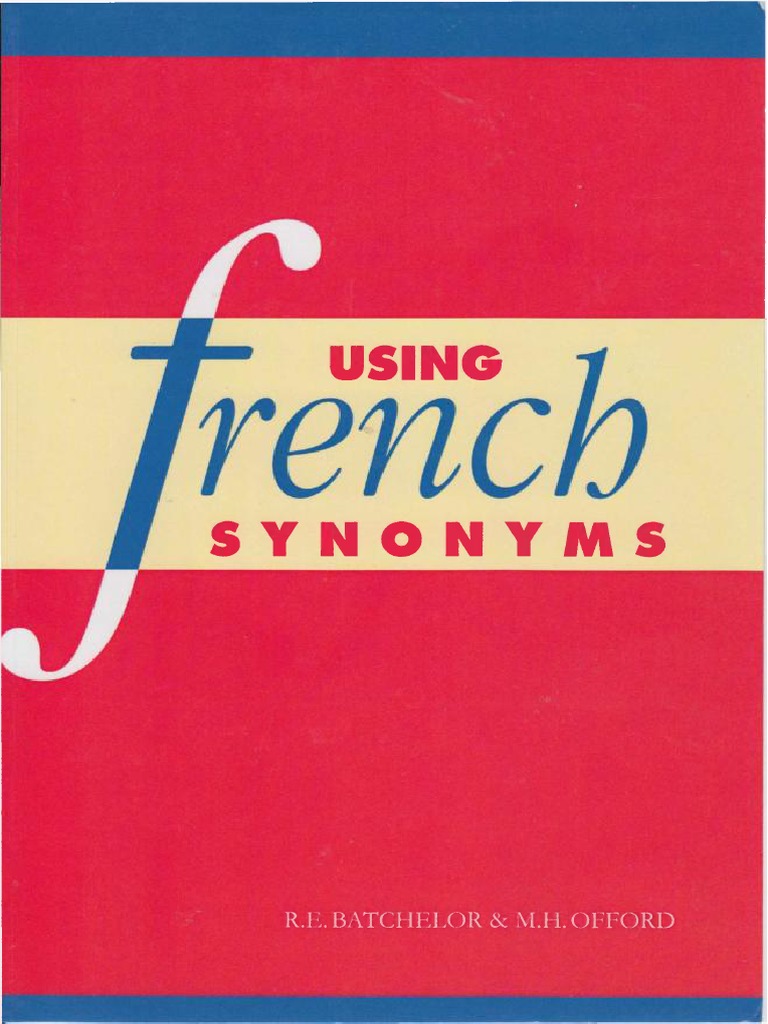 Using French Synonyms PDF Verb Vocabulary