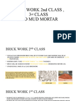 Techniques for different classes of brickwork and mortar