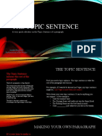 A Very Quick Refresher On The Topic Sentence of A Paragraph