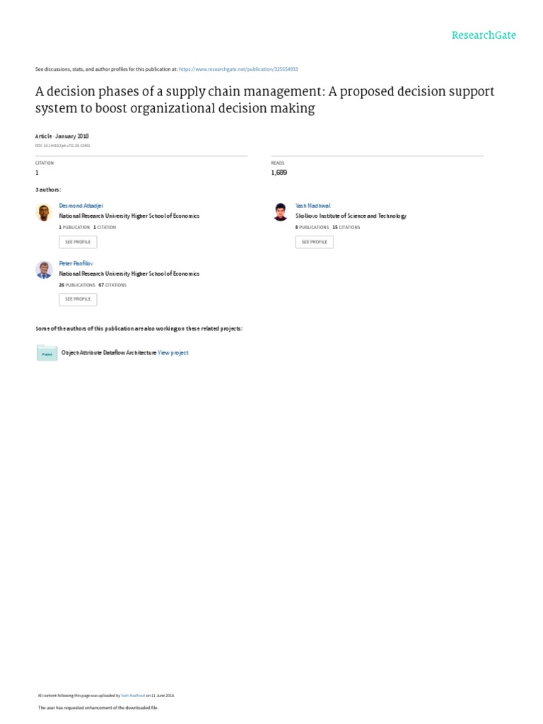 Supply Chain Decision Support System | PDF | Decision Support System ...