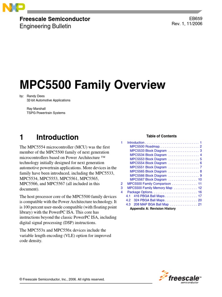 MPC 5500 Family - Microprocessador | PDF | Random Access Memory | Booting