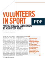 Volunteers in Sport: Motivations and Commitment To Volunteer Roles