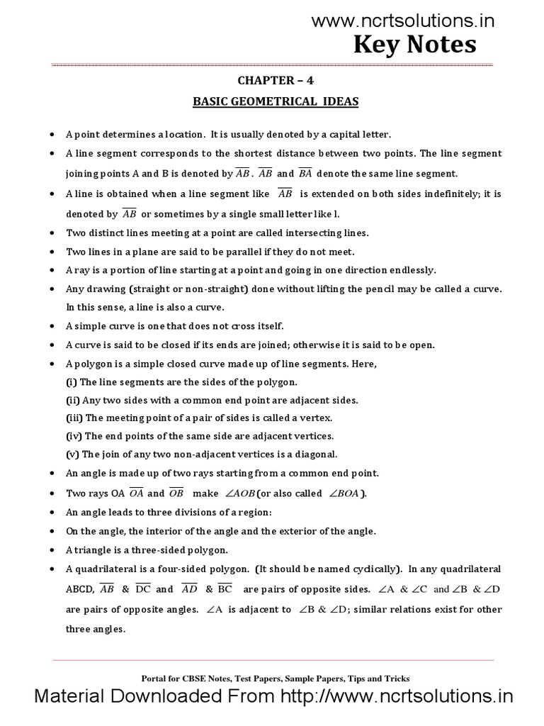Chapter - 4 Basic Geometrical Ideas: AB AB BA AB AB | PDF | Circle ...